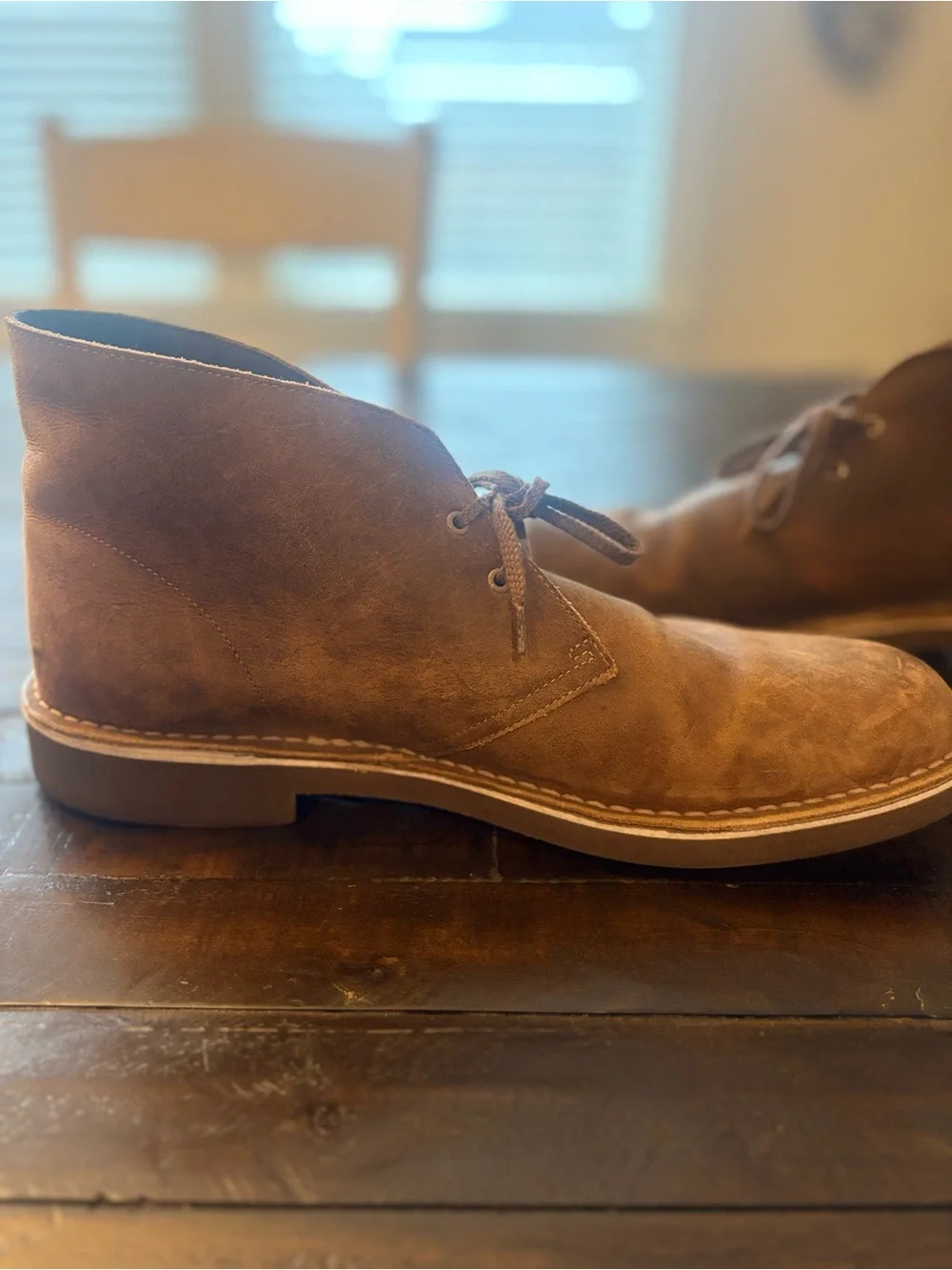 Clarks Men’s Brown Leather Chukka Desert Boots Lace Up Ankle US 13 Medium